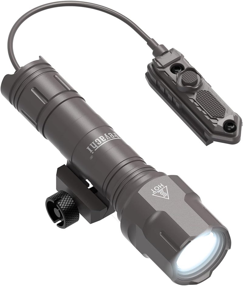 Feyachi Rifle Light 1200LM 22500Candela WL25 Tactical AR Flashlight LED Outdoor Light with Pressure Switch & Picatinny/Mlock Rail Mount, 3 Modes - High/Low/Strobe - Image 1